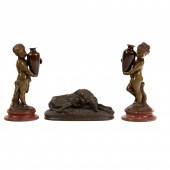 (LOT OF 3) FRENCH PATINATED BR