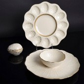 LOT OF 3 GILDED, CREAM COLORED