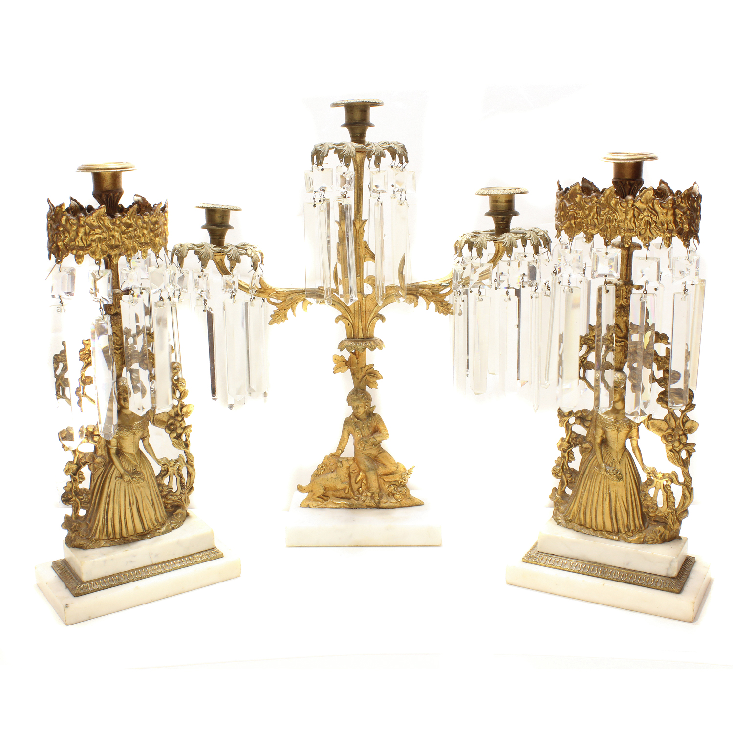 (LOT OF 3) GILT BRASS FIGURAL