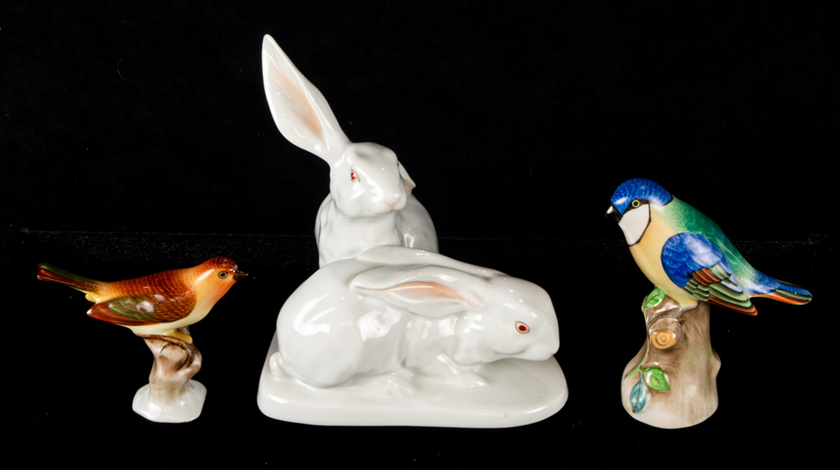 (LOT OF 3) HEREND PORCELAIN ANIMALS