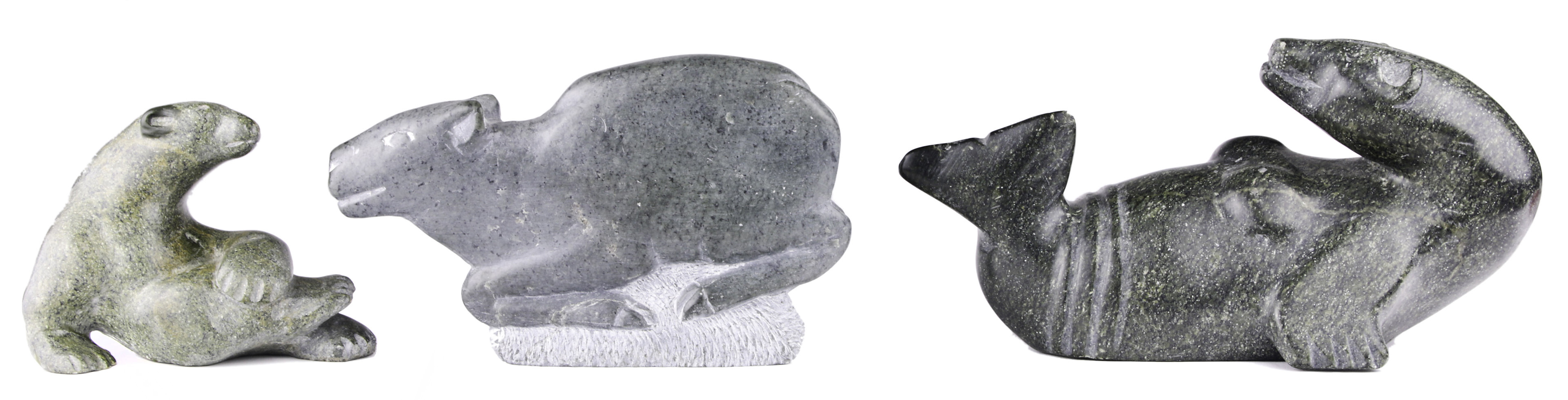 (LOT OF 3) INUIT FIGURAL SCULPTURES