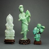 (LOT OF 3) JADEITE AND TURQUOI