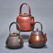 (LOT OF 3) JAPANESE METAL TEA