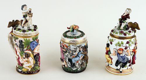 LOT OF 3 MARKED CAPODIMONTE
