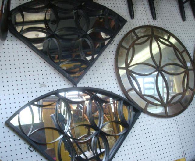 Lot of 3 Mirrors: Pair of 1/4 Round