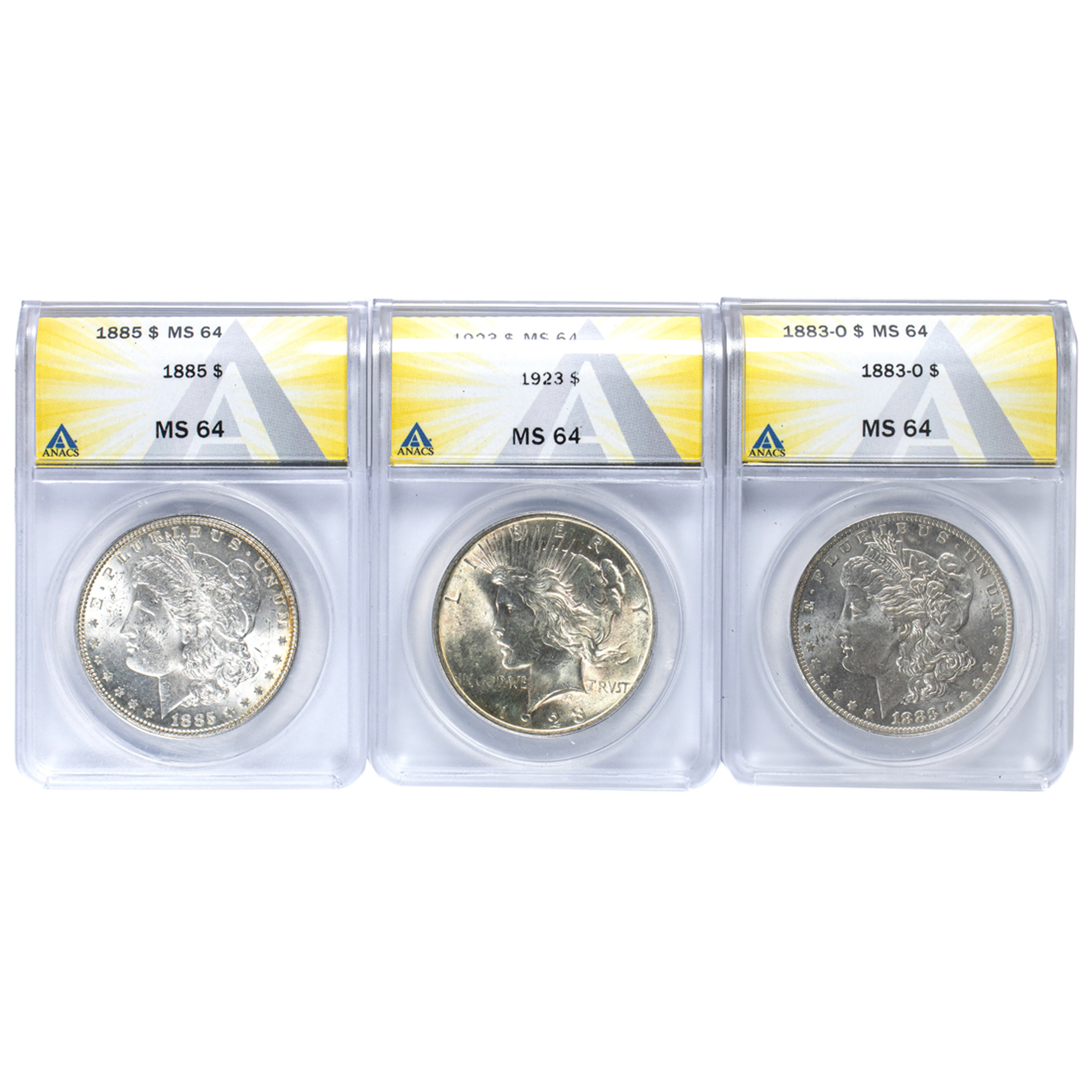 (LOT OF 3) MORGAN/ PEACE SILVER