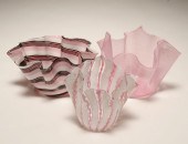 Lot of 3 Murano fazzoletto vas