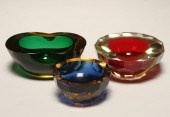 Lot of 3 Murano geode bowls, s