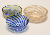 Lot of 3 Murano glass bowls, a