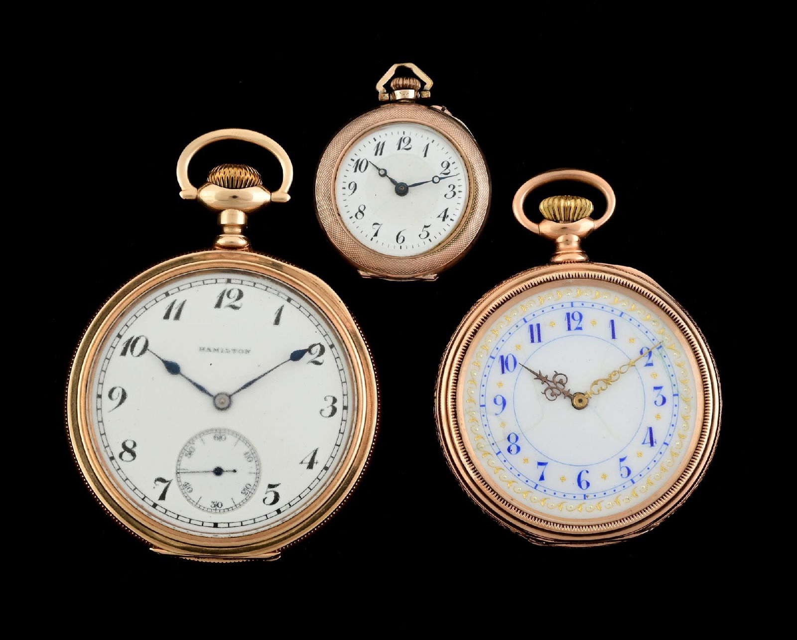 LOT OF 3: OPEN FACE GOLD