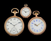 LOT OF 3: OPEN FACE GOLD POCKE