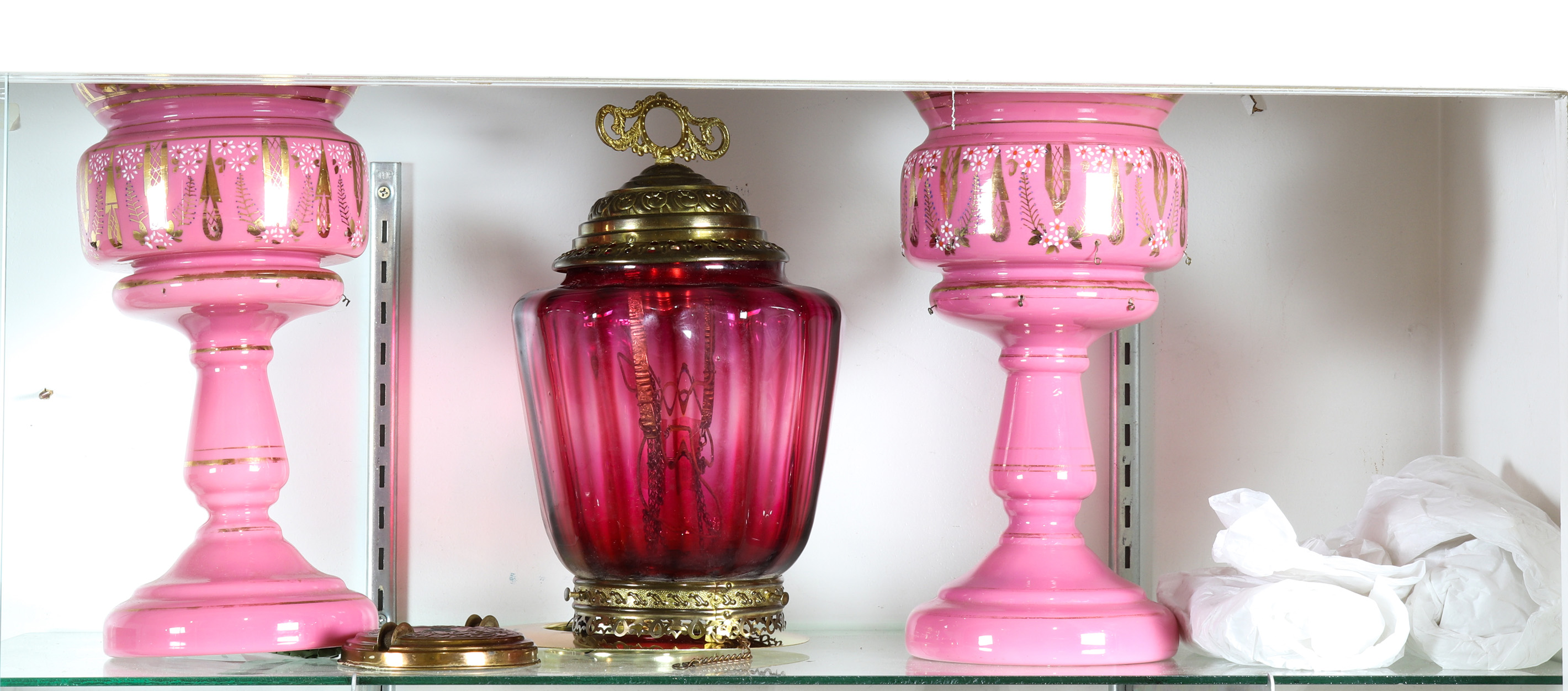 (LOT OF 3) PAIR OF BOHEMIAN GILT
