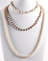 LOT OF 3 PEARL NECKLACES21 IN.