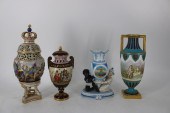 LOT OF 3 PORCELAIN URNS AND A