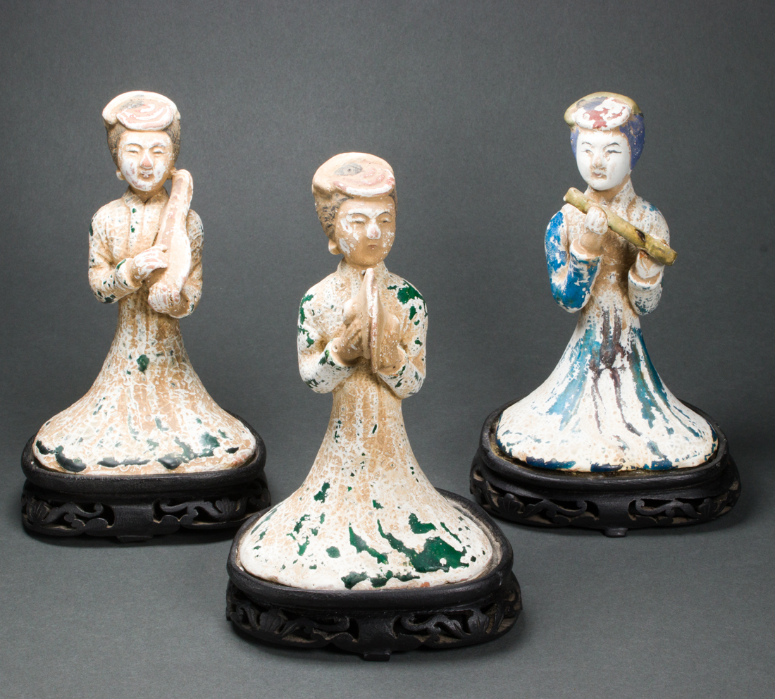 (LOT OF 3) POTTERY FIGURES OF