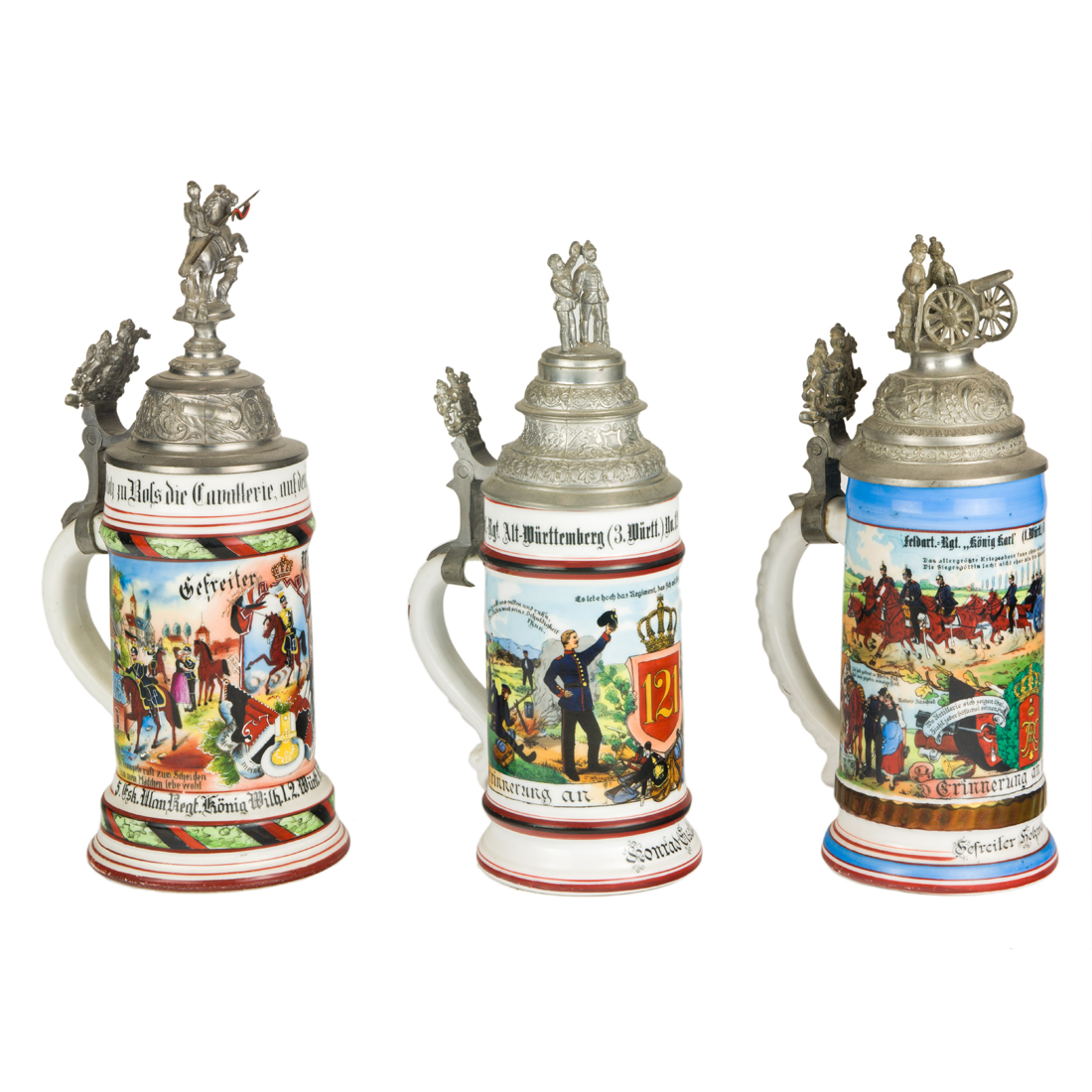 (LOT OF 3) REGIMENTAL PORCELAIN