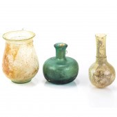 (LOT OF 3) ROMAN GLASS VESSELS