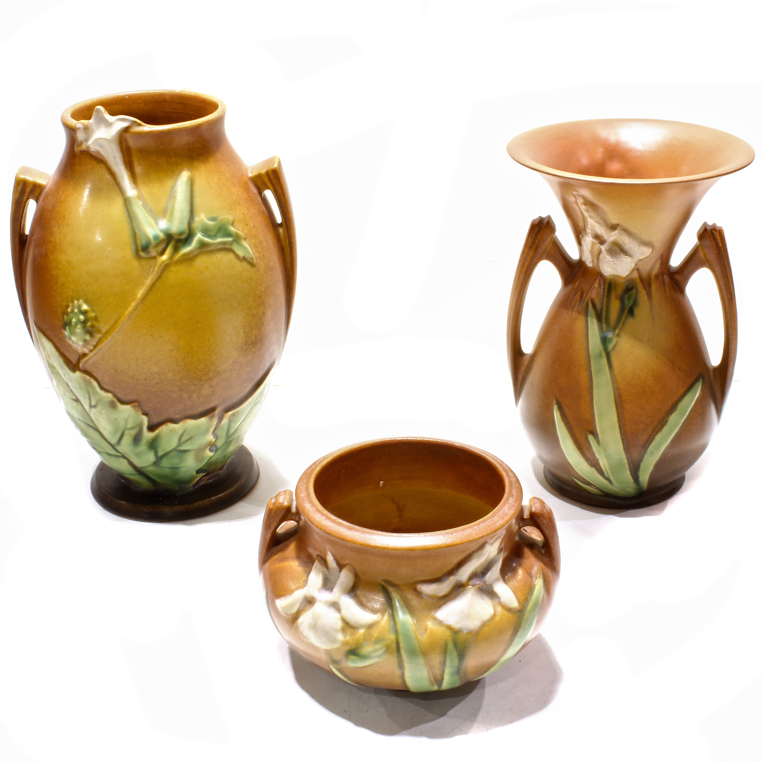 (LOT OF 3) ROSEVILLE VASES FUSHIA