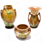 (LOT OF 3) ROSEVILLE VASES FUS