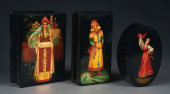 LOT OF 3: RUSSIAN BLACK LACQUE