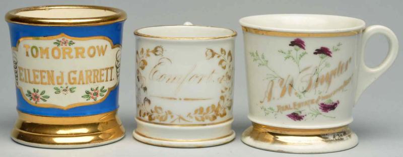Lot of 3: Shaving Mugs. 