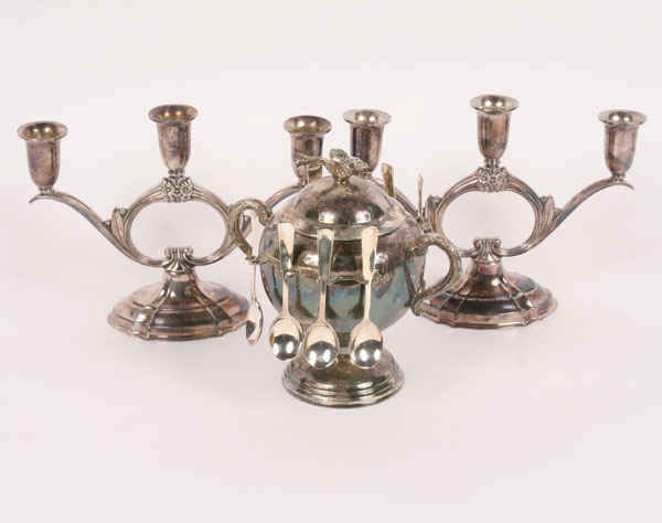 Lot of 3 silverplate table