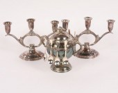 Lot of 3 silverplate table art