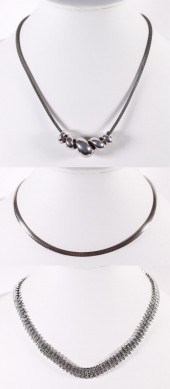 LOT OF 3 STERLING SILVER NECKL