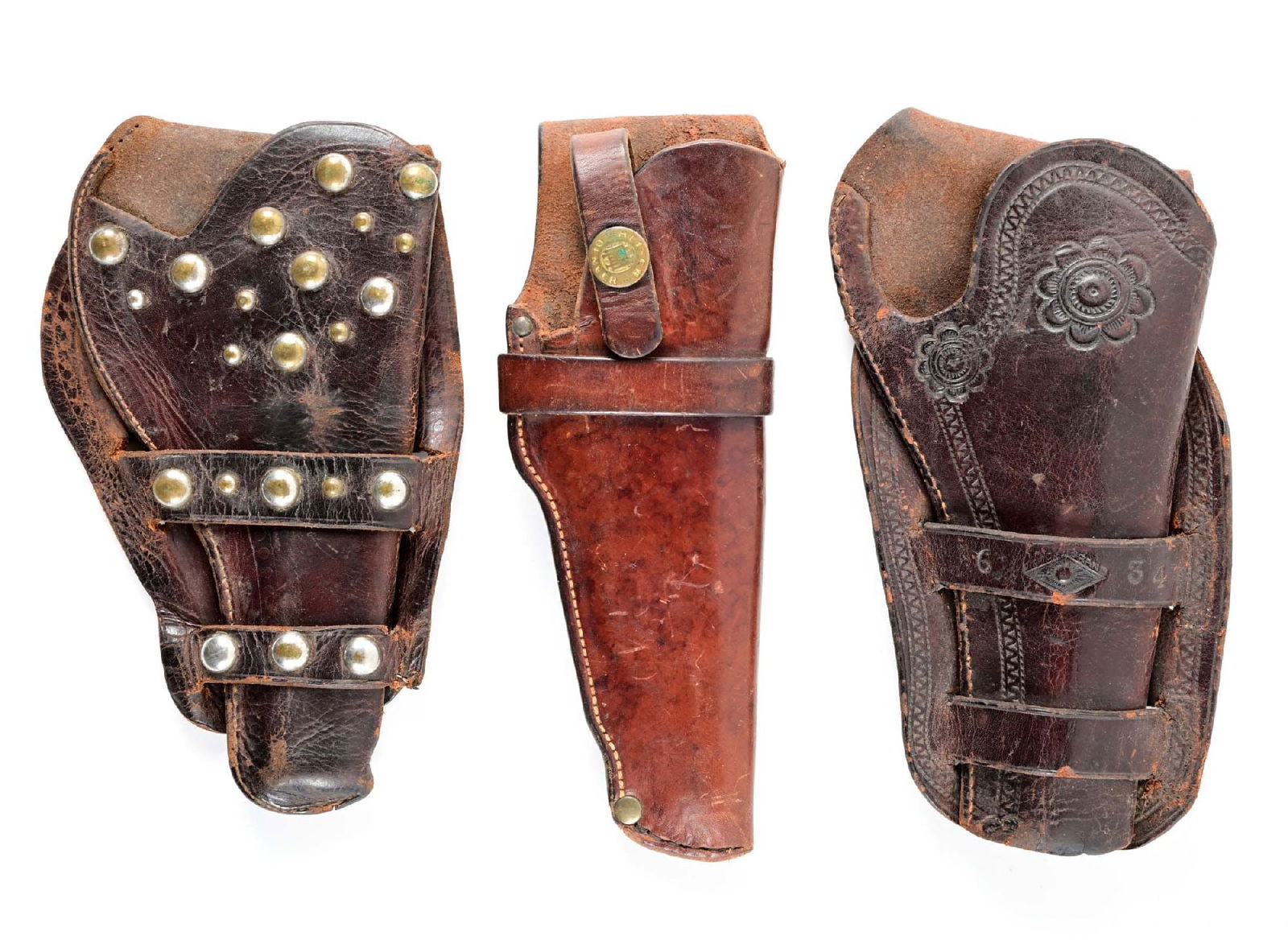 LOT OF 3: STUDDED, CARVED AND H. H.