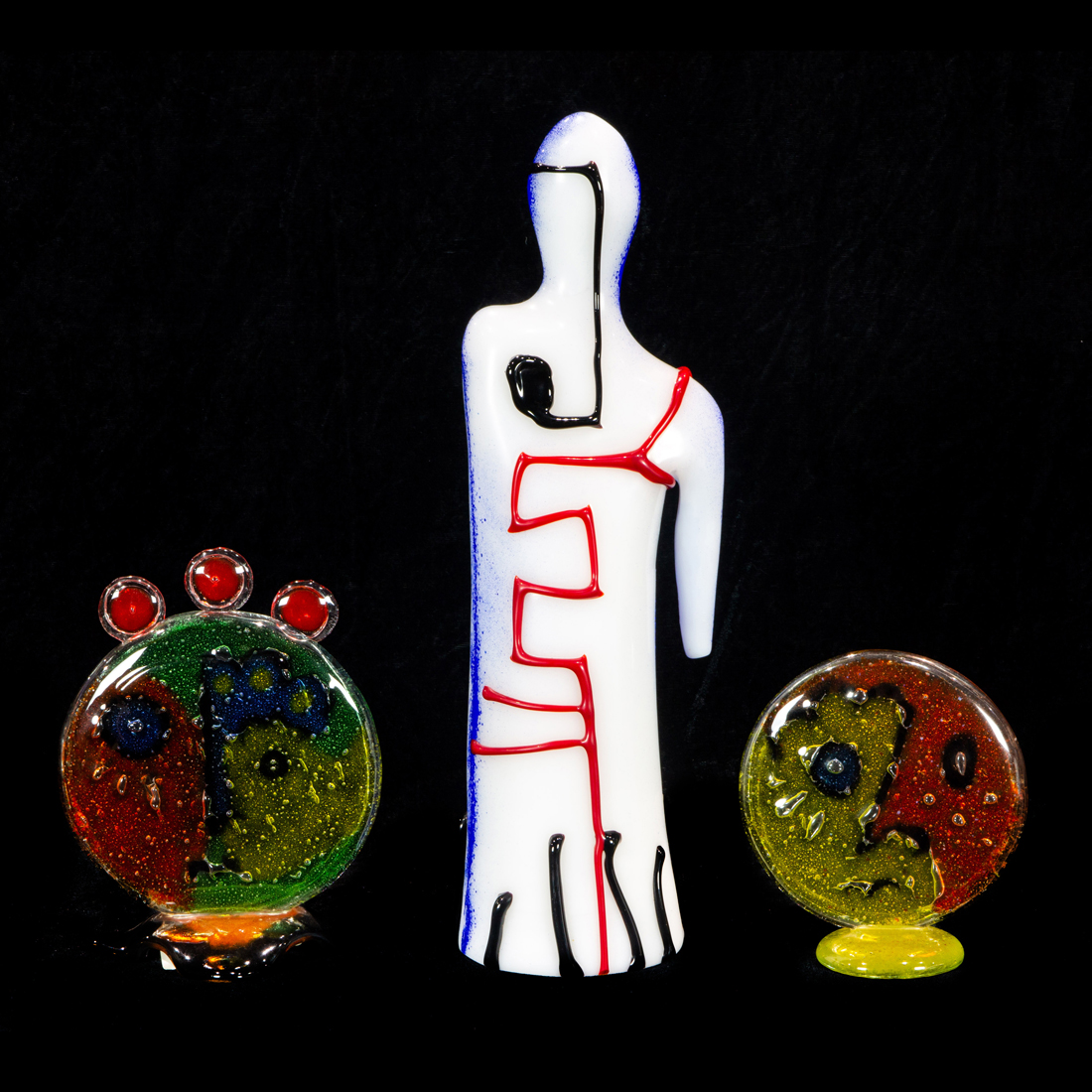 (LOT OF 3) STUDIO ART GLASS