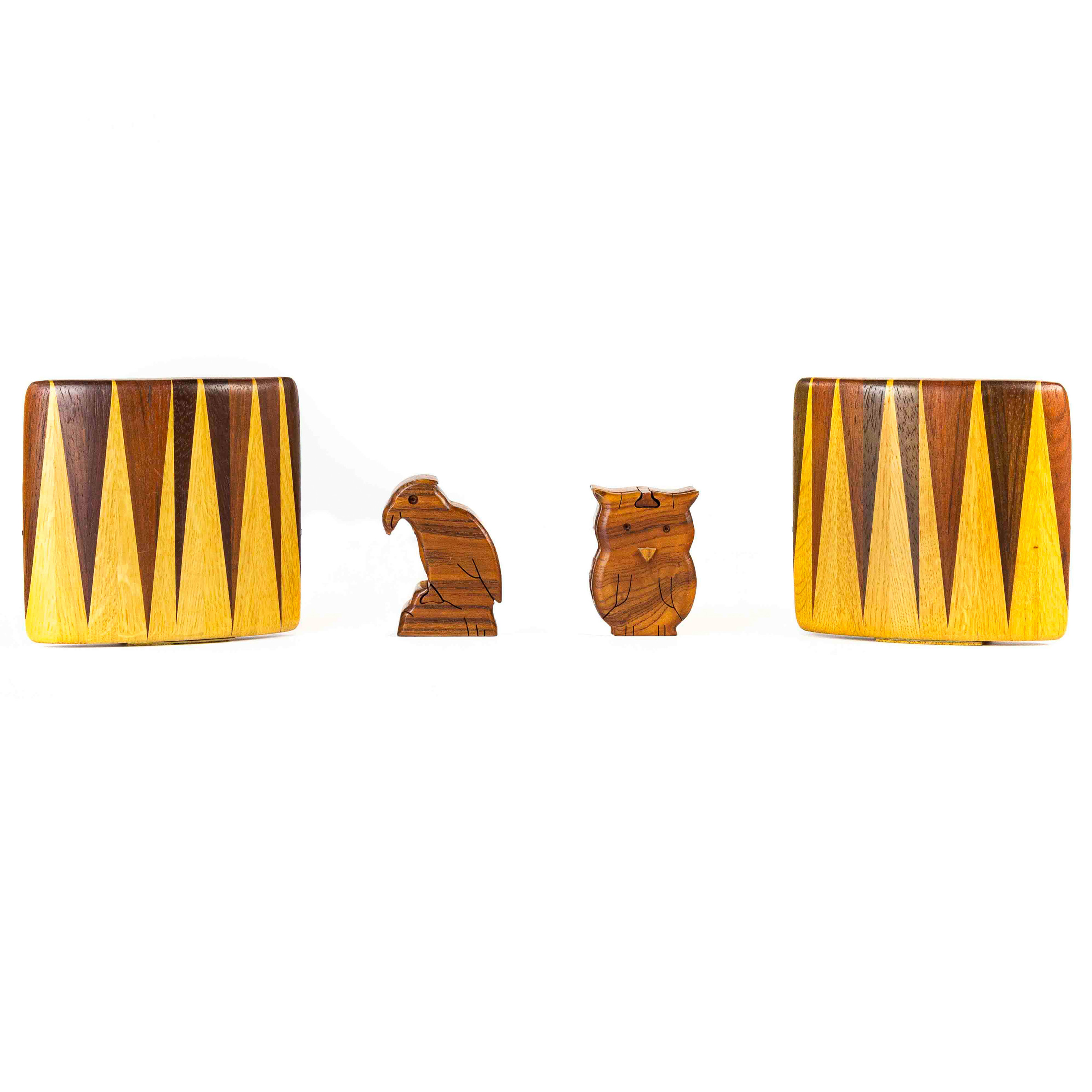 (LOT OF 3) STUDIO WOOD CARVED GROUP