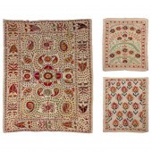 (LOT OF 3) SUZANI EMBROIDERED
