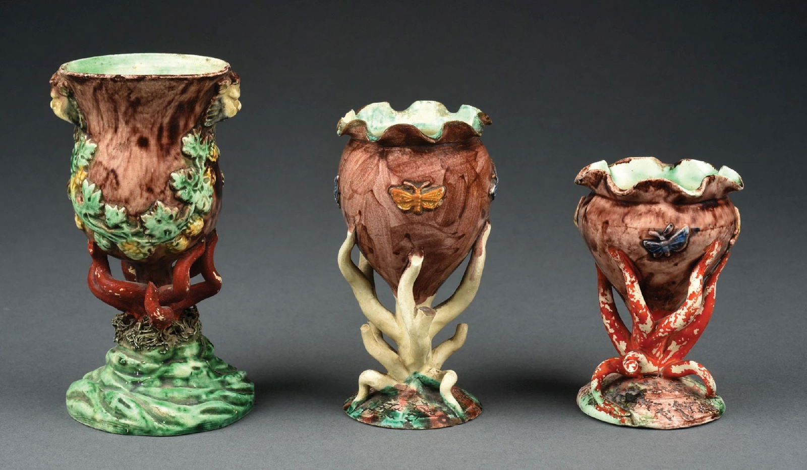 LOT OF 3: THOMAS SARGENT PALISSY