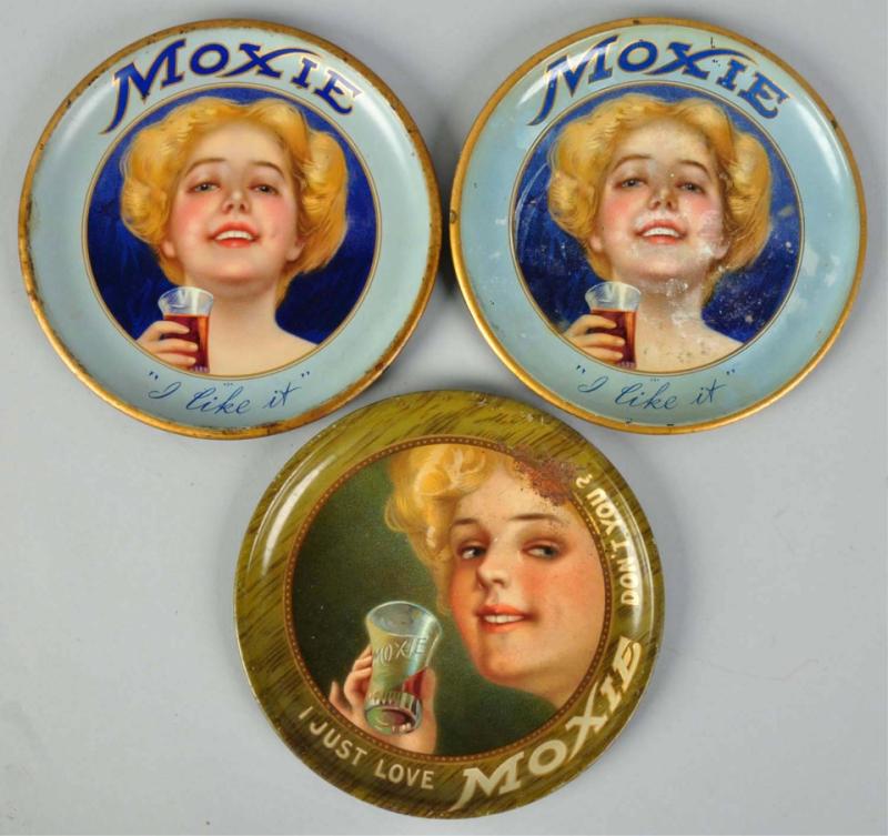Lot of 3: Tin Moxie Tip Trays. 