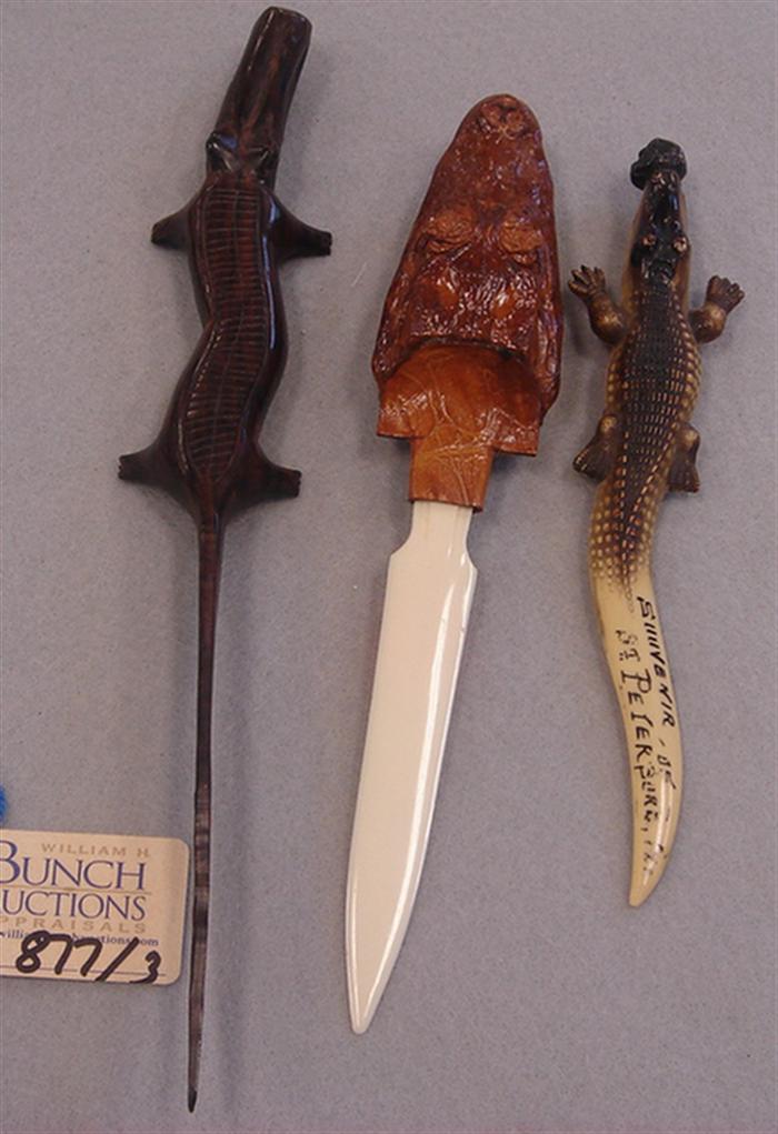 Lot of 3 vintage alligator