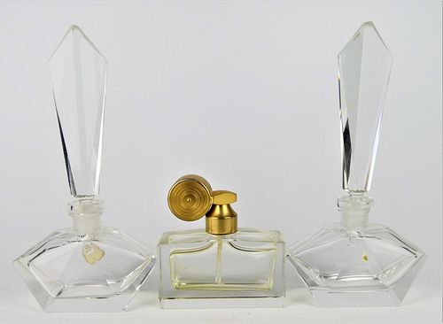 LOT OF 3 VINTAGE GLASS PERFUME