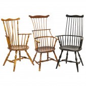 (LOT OF 3) WINDSOR ARMCHAIR GR