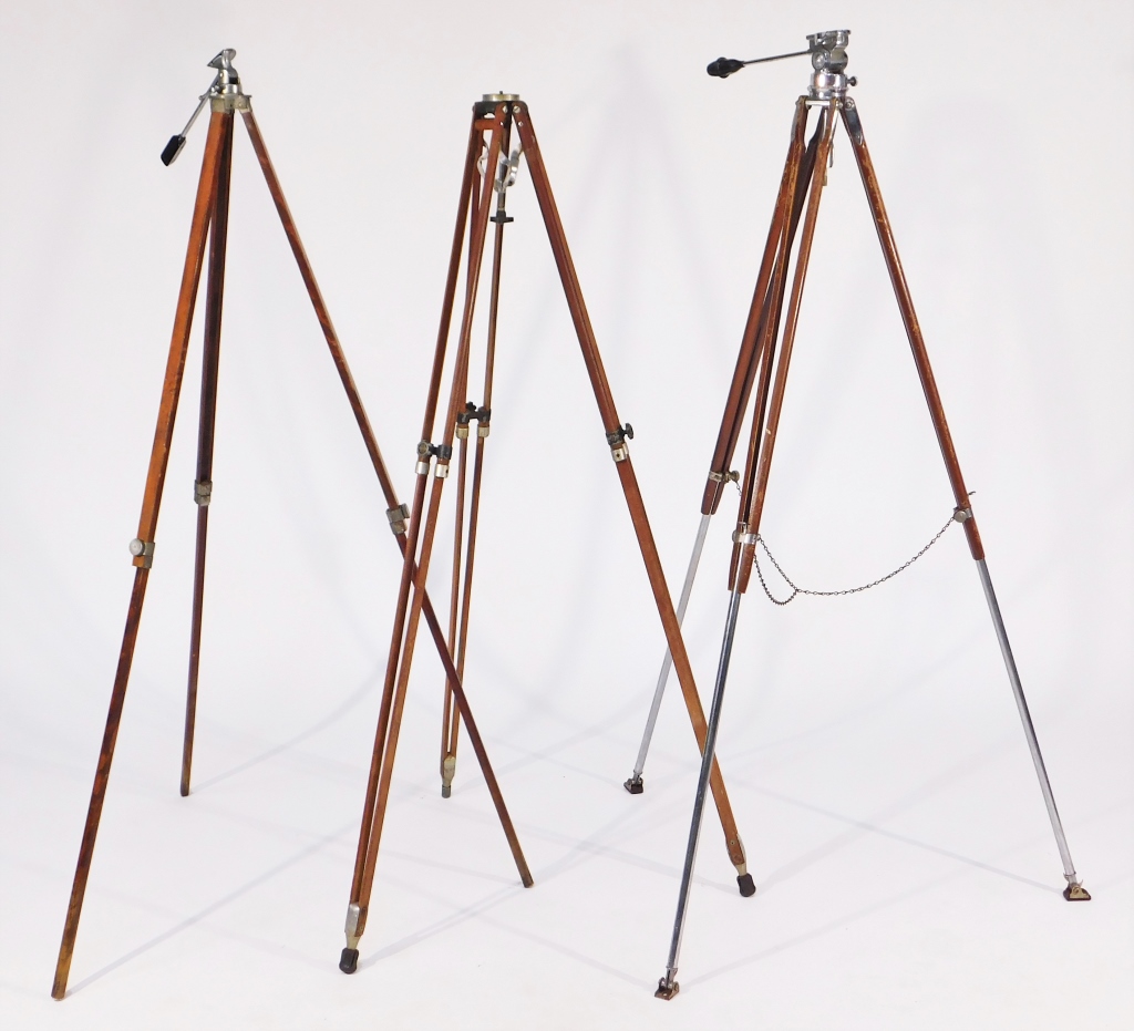 LOT OF 3  WOODEN TRIPODS Lot of