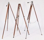 LOT OF 3  WOODEN TRIPODS Lot o