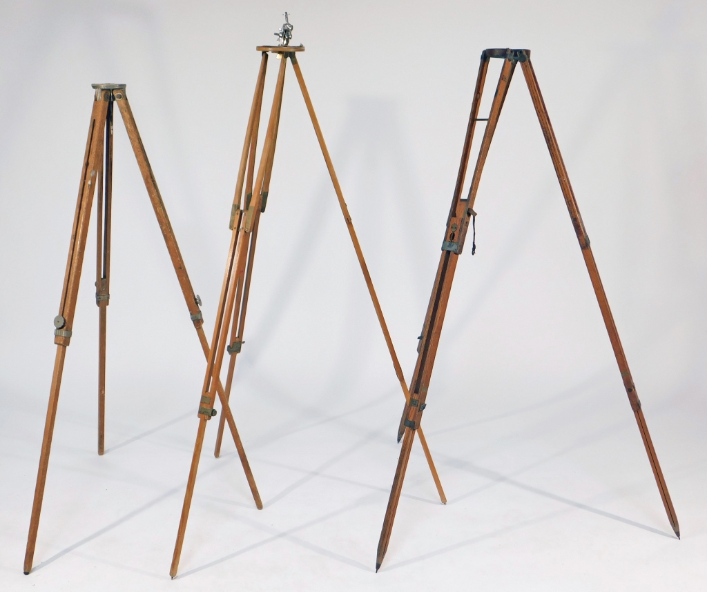 LOT OF 3  WOODEN TRIPODS Lot of