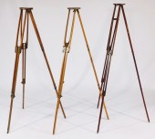 LOT OF 3  WOODEN TRIPODS Lot o