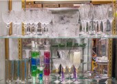 (LOT OF 31) TWO SHELVES OF GLA