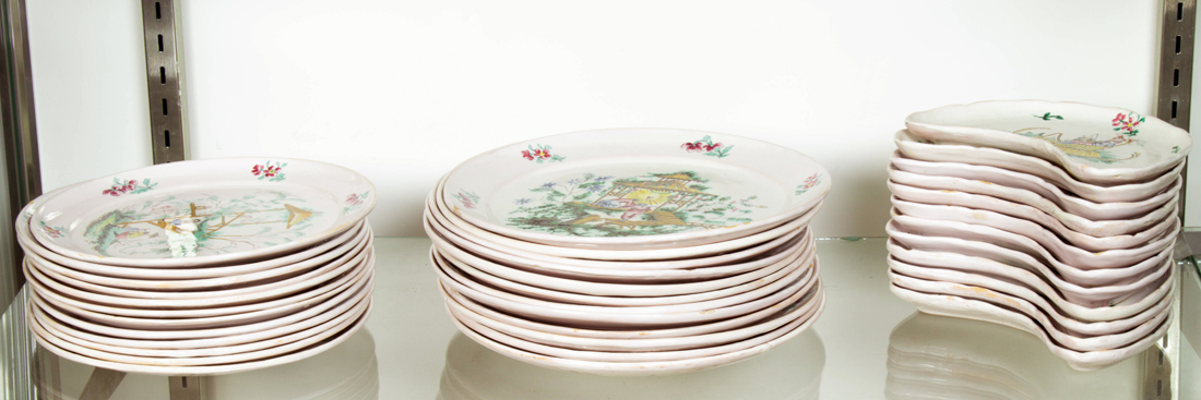 (LOT OF 36) FRENCH FAIENCE