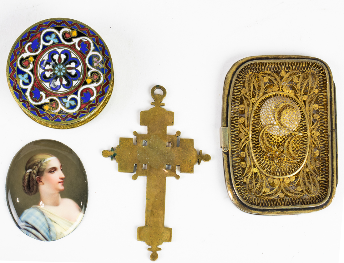(LOT OF 4) A CONTINENTAL ENAMEL