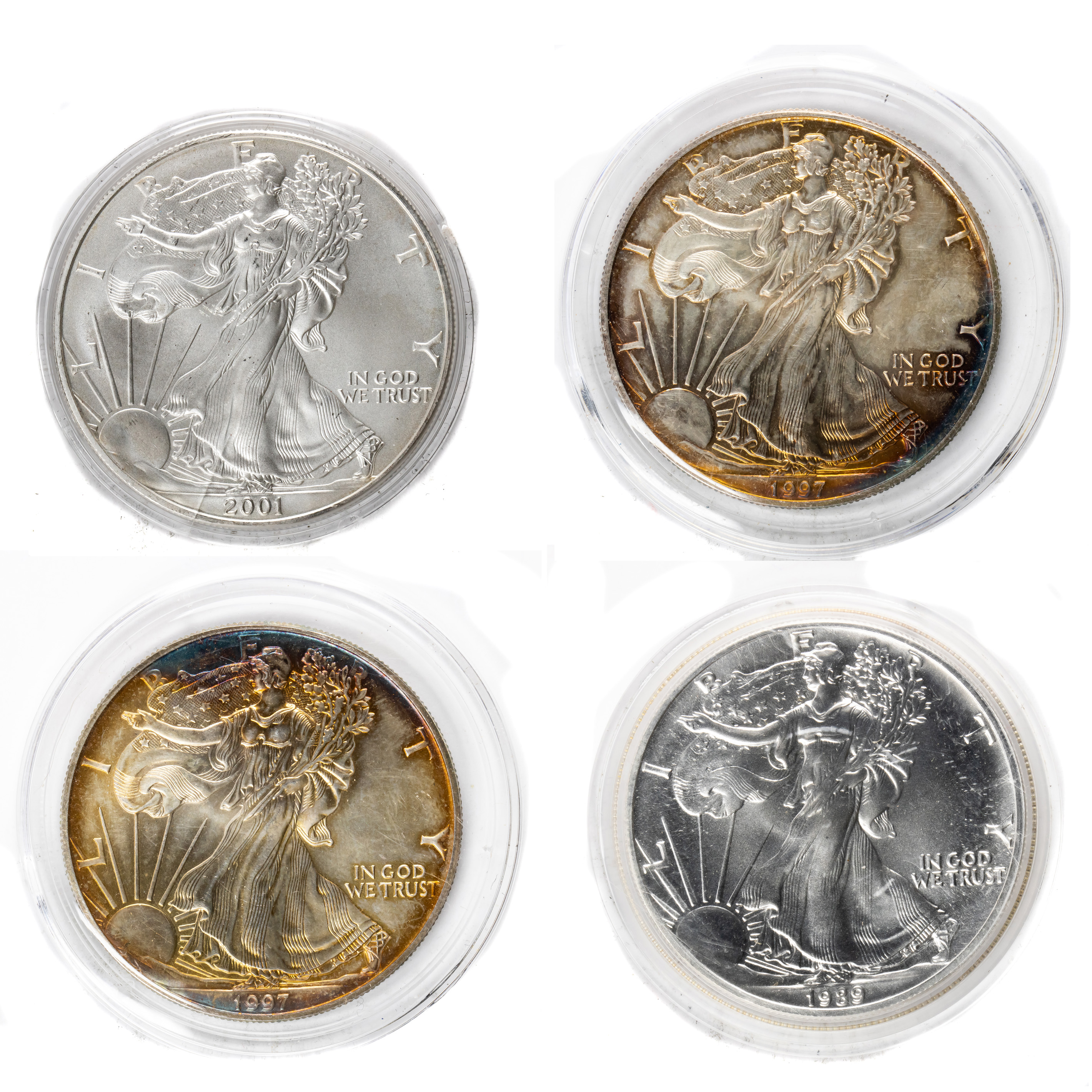(LOT OF 4) AMERICAN SILVER EAGLES