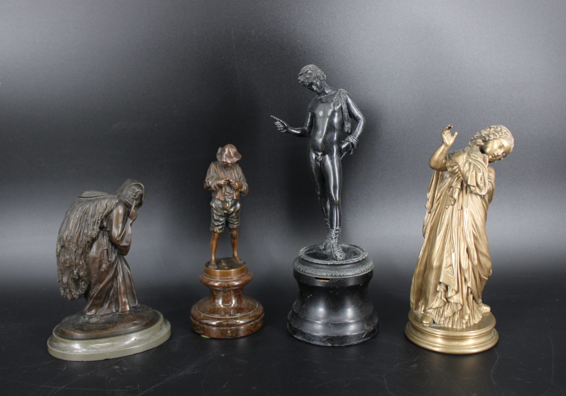 LOT OF 4 ANTIQUE CABINET BRONZES.