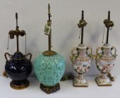 LOT OF 4 ANTIQUE LAMPS. To inc