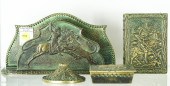 (LOT OF 4) ART DECO VERDIGRIS