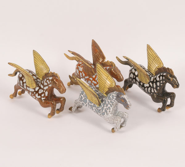 Lot of 4 Asian cloisonne winged