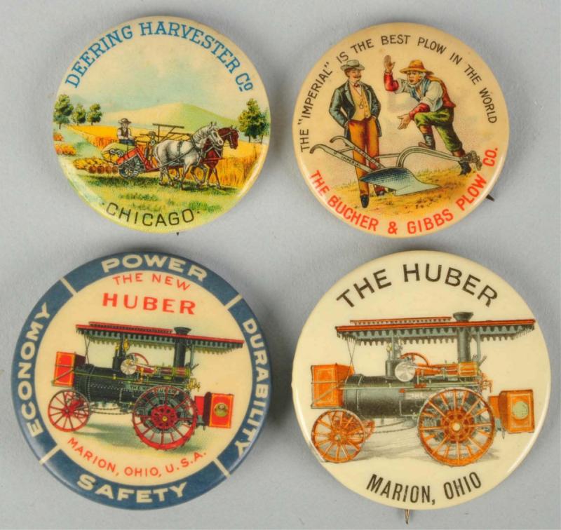 Lot of 4: Assorted Pinback Buttons.